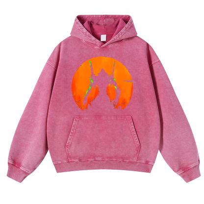 Evangelion Vintage Washed Thick Cotton Hoodie