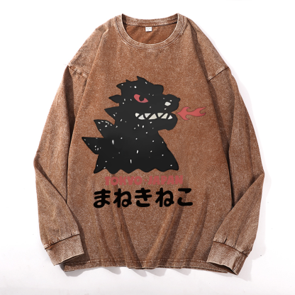 Kaiju Vintage Cotton Wash Crewneck Sweatshirt