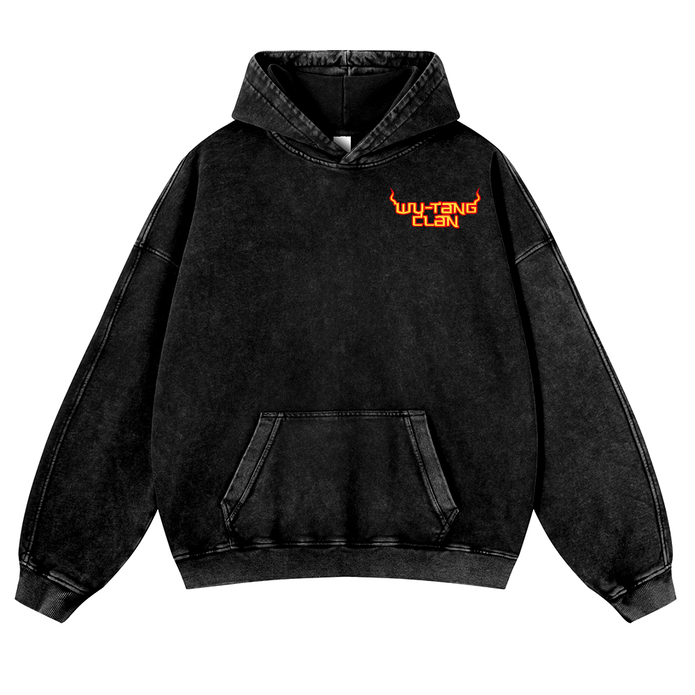 Wu Tang Clan Vintage Washed Cotton Back Art Hoodie