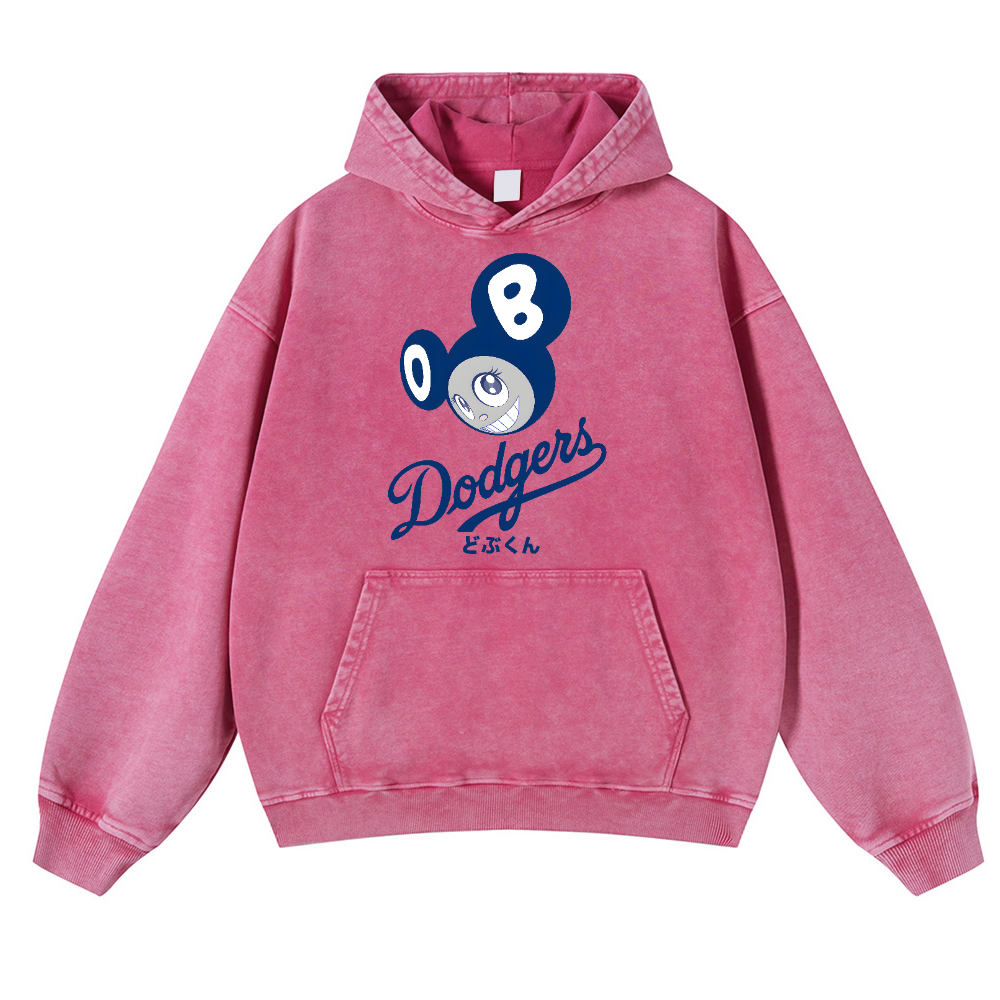 Dodgers Japan Sunflower TM Vintage Washed Thick Cotton Hoodie