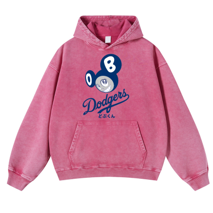 Dodgers Japan Sunflower TM Vintage Washed Thick Cotton Hoodie