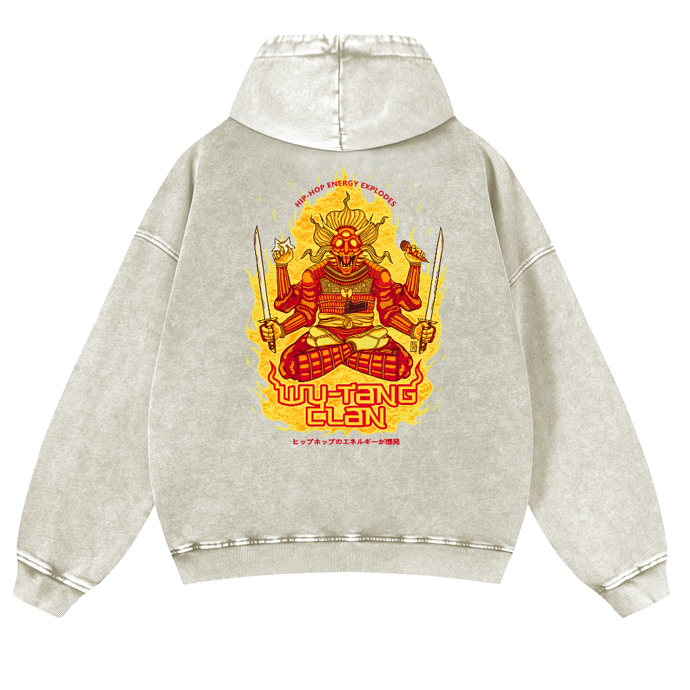 Wu Tang Clan Vintage Washed Cotton Back Art Hoodie