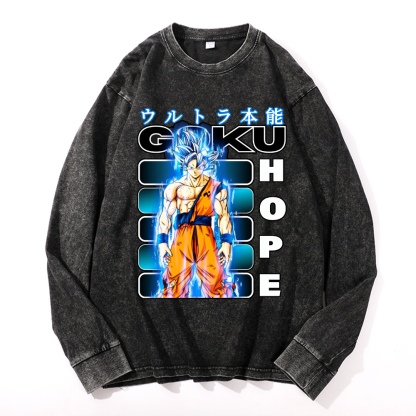 DB Goku Son Vintage Cotton Wash Long-sleeve T-shirt