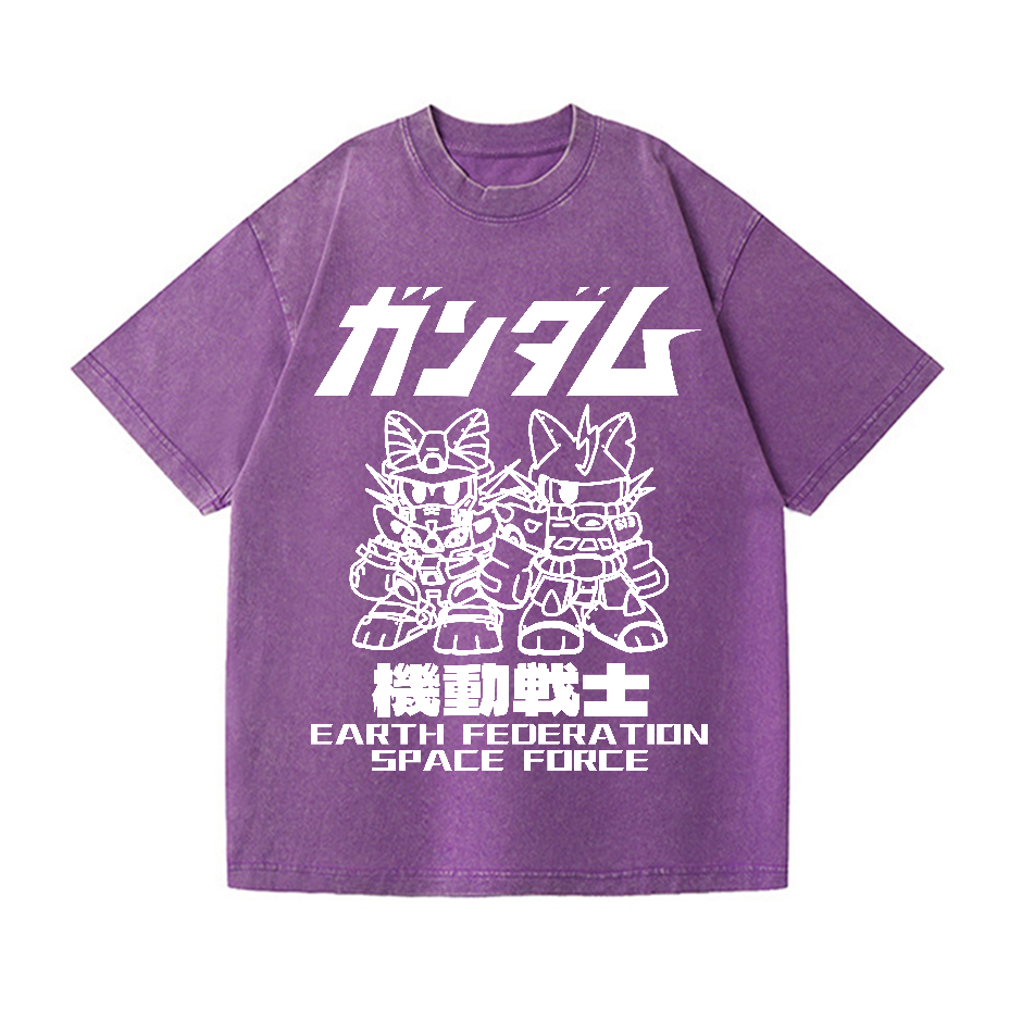 Gundam Cat Vintage Wash Japanese Design T-Shirt