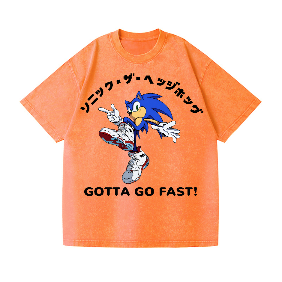 Sonic Vintage Wash Japanese Design T-Shirt