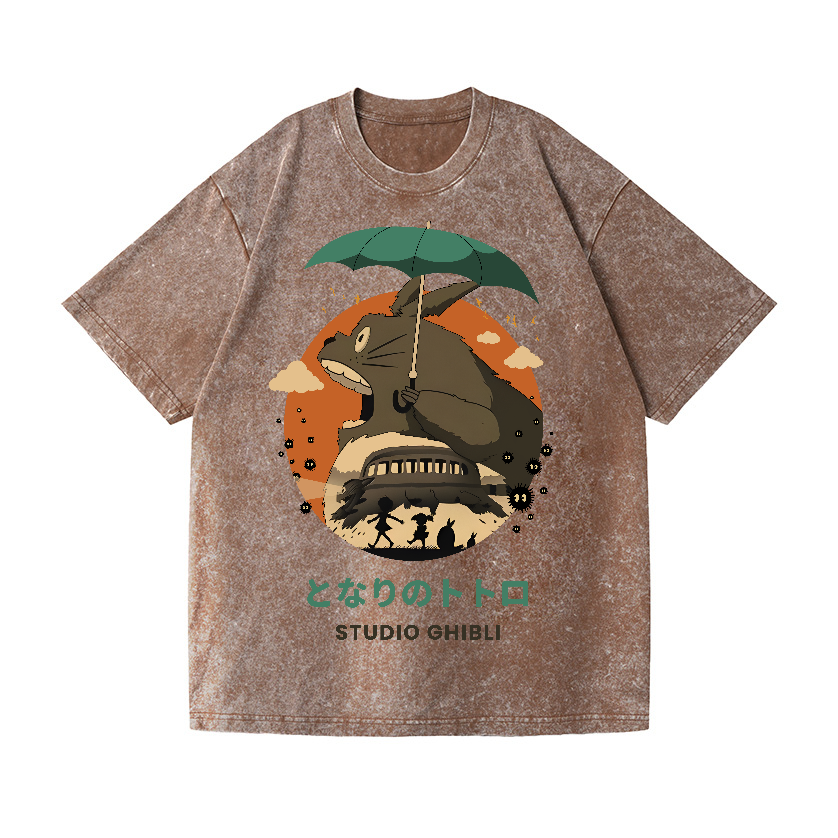 Ghibli Totoro Anime Vintage Wash Japanese Design T-Shirt