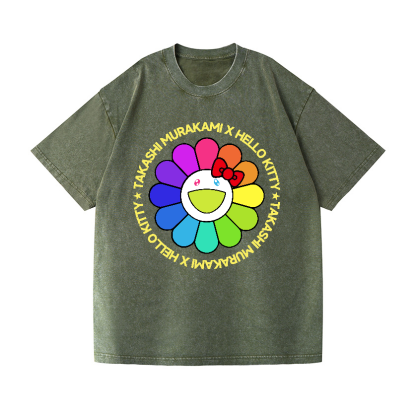 Japan Sunflower TM Vintage Wash Japanese Design T-Shirt