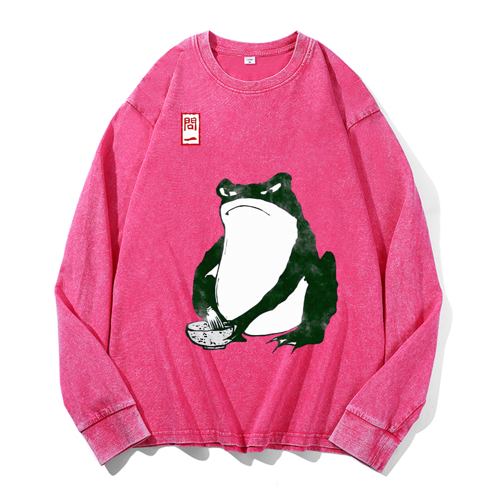 Matsumoto Hoji Frog Vintage Cotton Wash Crewneck Sweatshirt