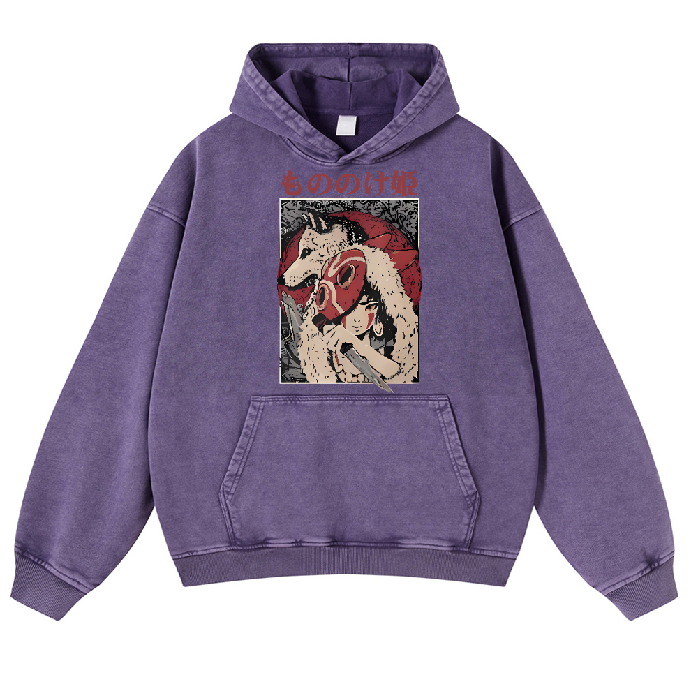 Ghibli Vintage Washed Thick Cotton Hoodie