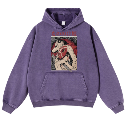 Ghibli Vintage Washed Thick Cotton Hoodie