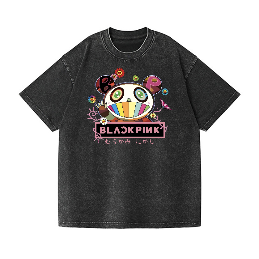 Black Pink TM Vintage Wash Japanese Design T-Shirt