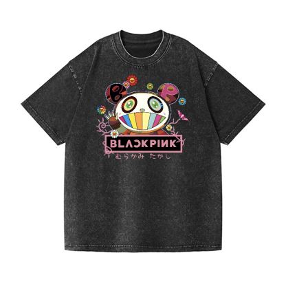 Black Pink TM Vintage Wash Japanese Design T-Shirt