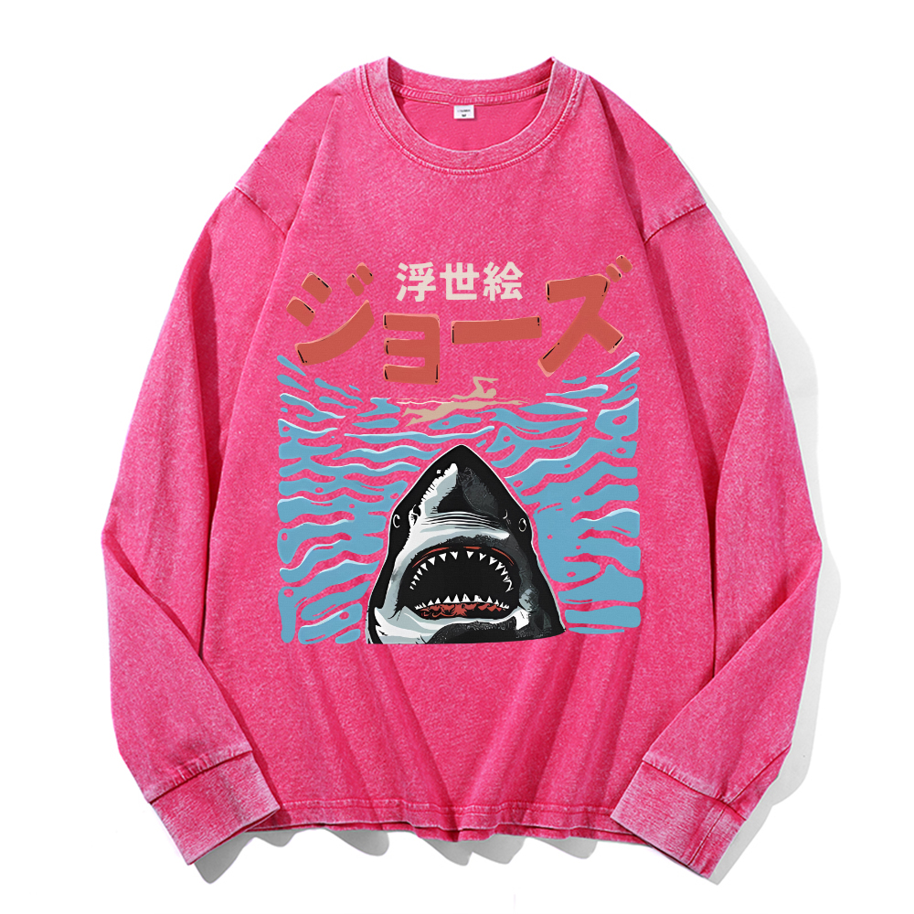 Jaws Vintage Cotton Wash Crewneck Sweatshirt