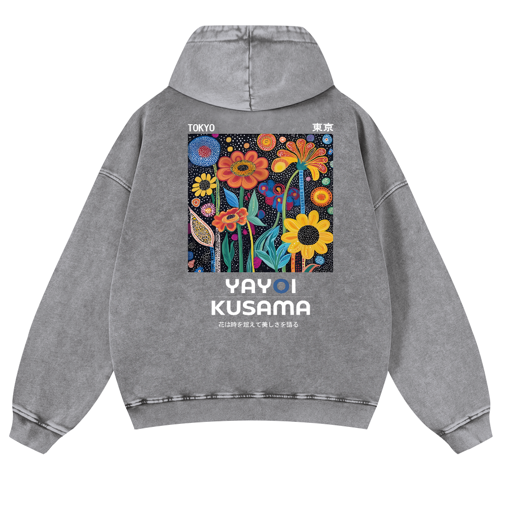 Yayoi Kusama Vintage Washed Cotton Back Art Hoodie