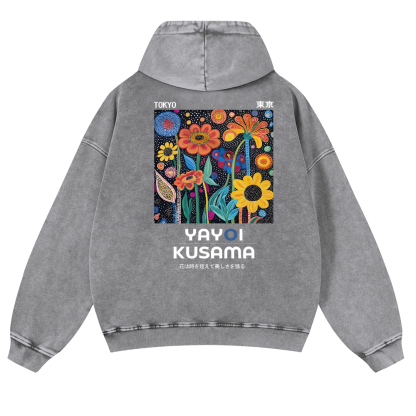 Yayoi Kusama Vintage Washed Cotton Back Art Hoodie