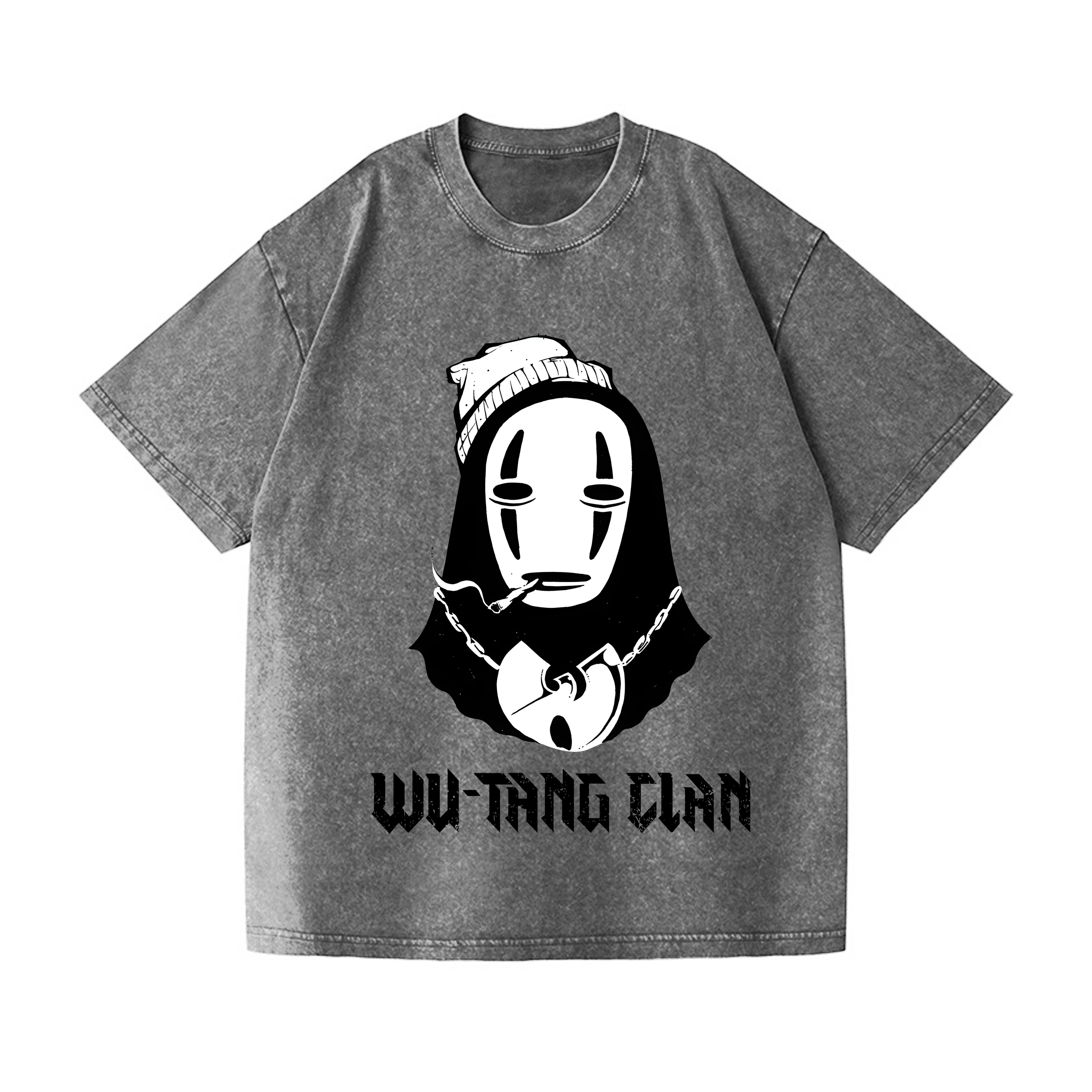 Ghibli No Face Wu Tang Clan Vintage Wash Japanese Design T-Shirt