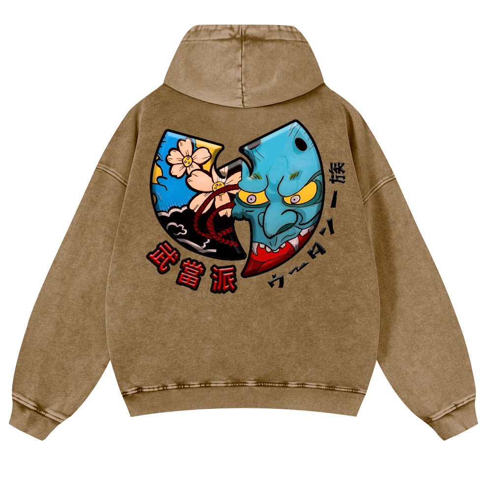 Wu Tang Clan Vintage Washed Cotton Back Art Hoodie