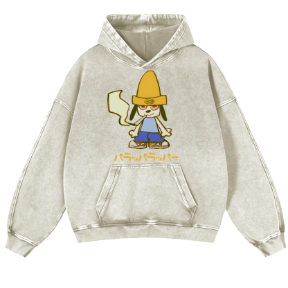 PaRappa the Rapper Vintage Washed Thick Cotton Hoodie