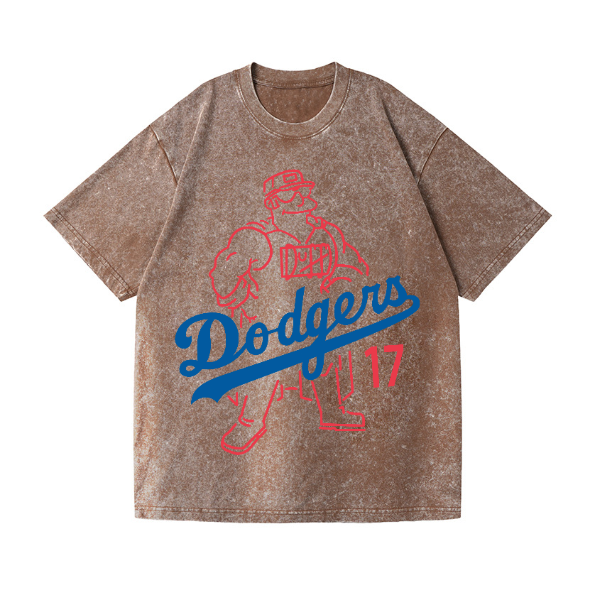 Duffman Dodgers Baseball Vintage Wash Japanese Design T-Shirt