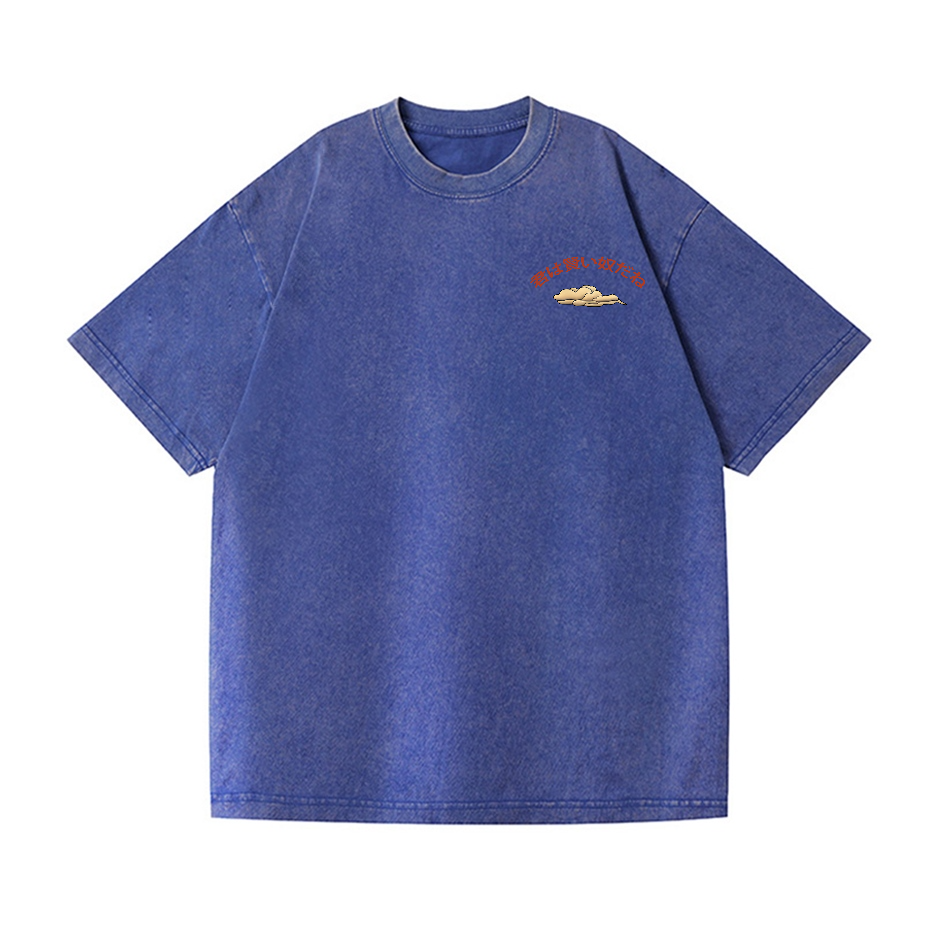 Capybara Great Wave Katsushika Hokusai Vintage Wash Japanese Design Back Art T-Shirt