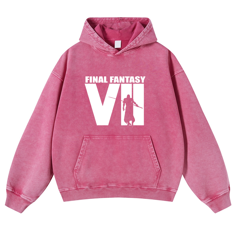 Final Fantasy Vintage Washed Thick Cotton Hoodie