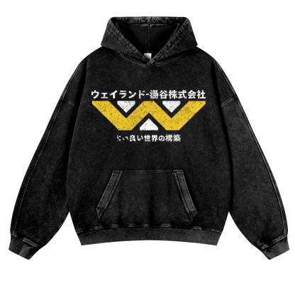 Alien Weyland Yutani Vintage Washed Thick Cotton Hoodie