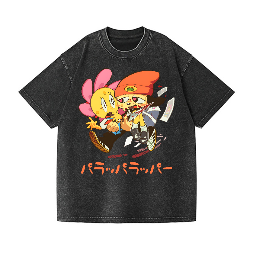 PaRappa the Rapper Vintage Wash Japanese Design T-Shirt