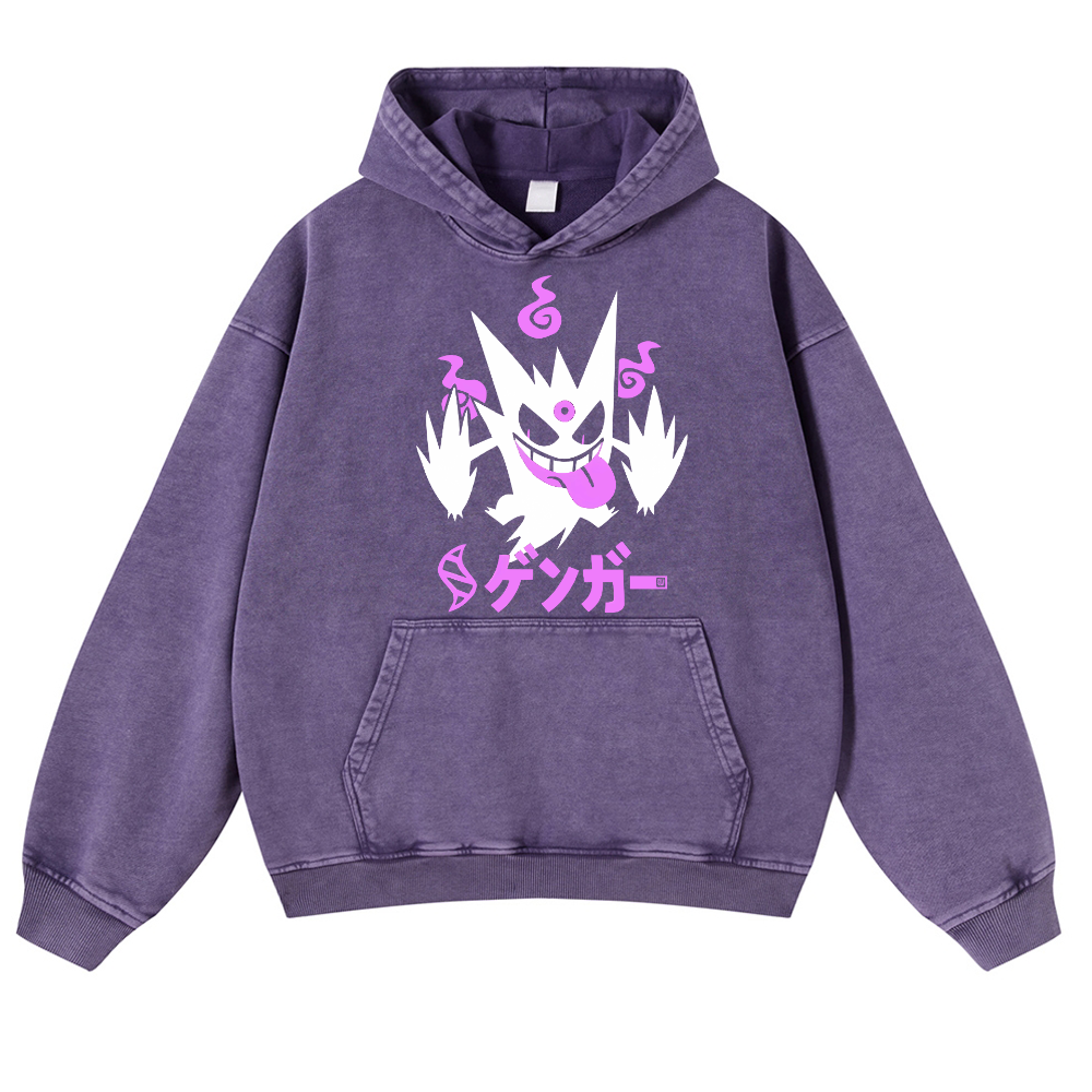 Gengar Vintage Washed Thick Cotton Hoodie