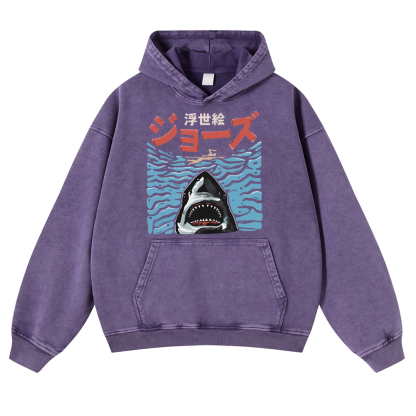Jaws Vintage Washed Thick Cotton Hoodie