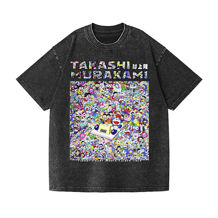 Doraemon TM Vintage Wash Japanese Design T-Shirt