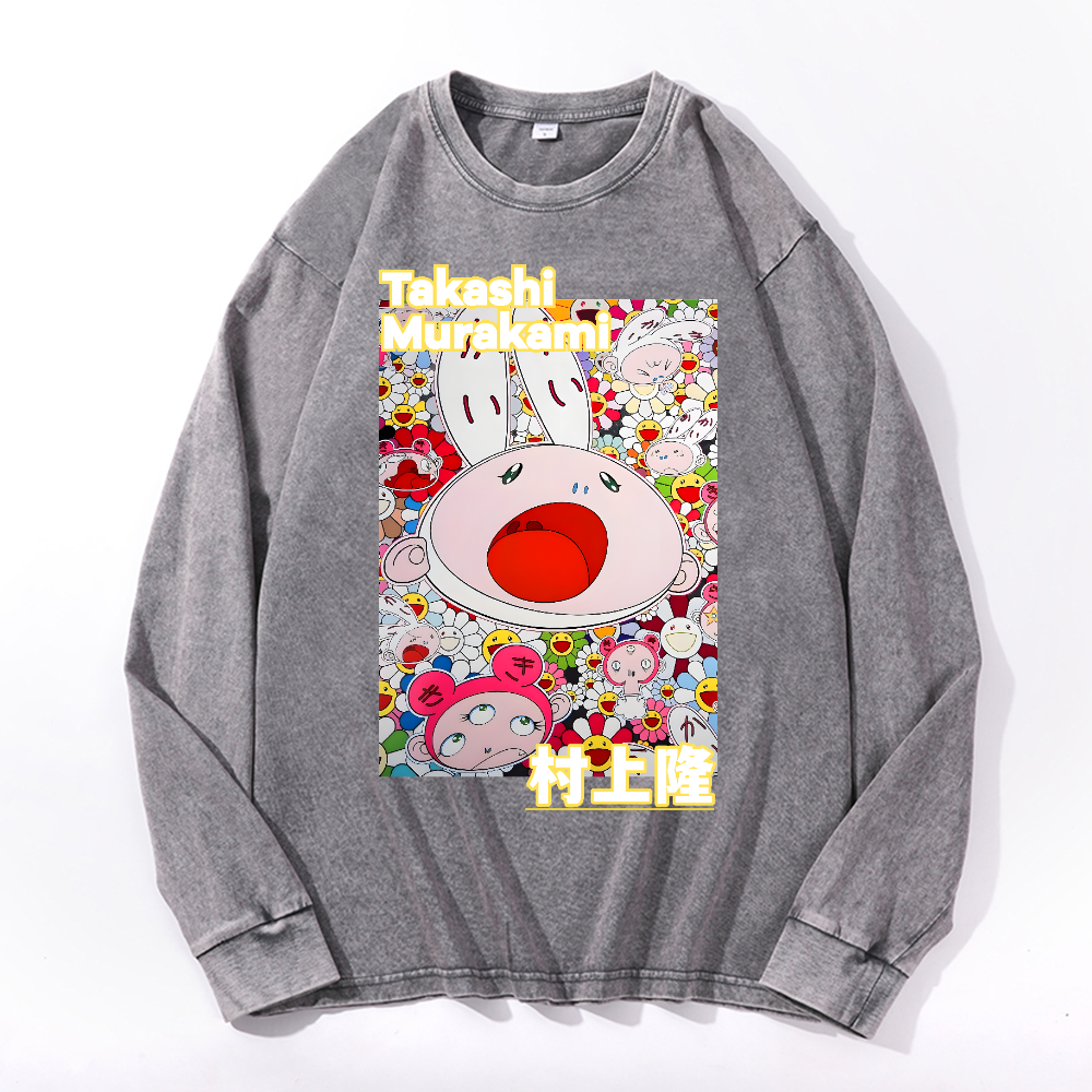 Sunflower Rabbit TM Vintage Cotton Wash Crewneck Sweatshirt