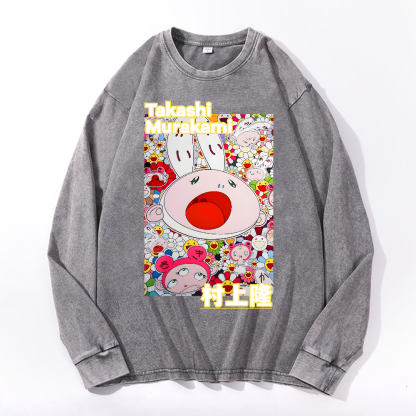 Sunflower Rabbit TM Vintage Cotton Wash Crewneck Sweatshirt