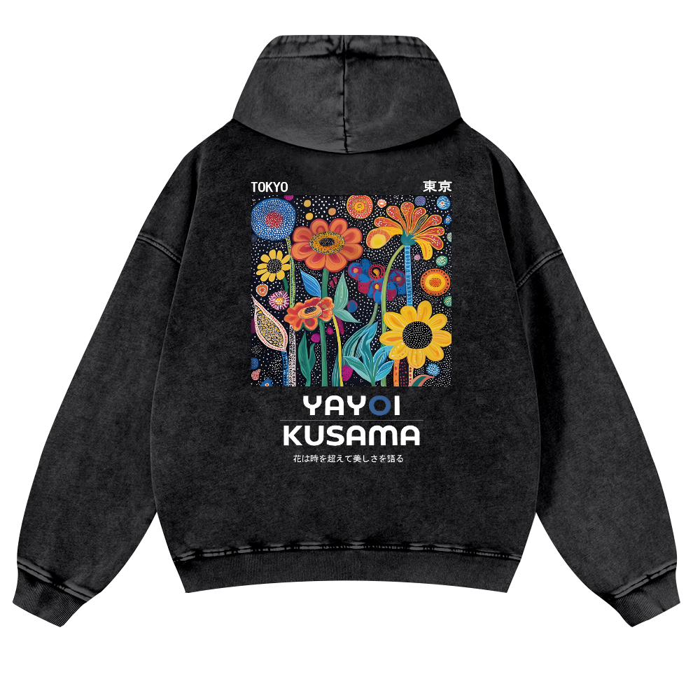 Yayoi Kusama Vintage Washed Cotton Back Art Hoodie