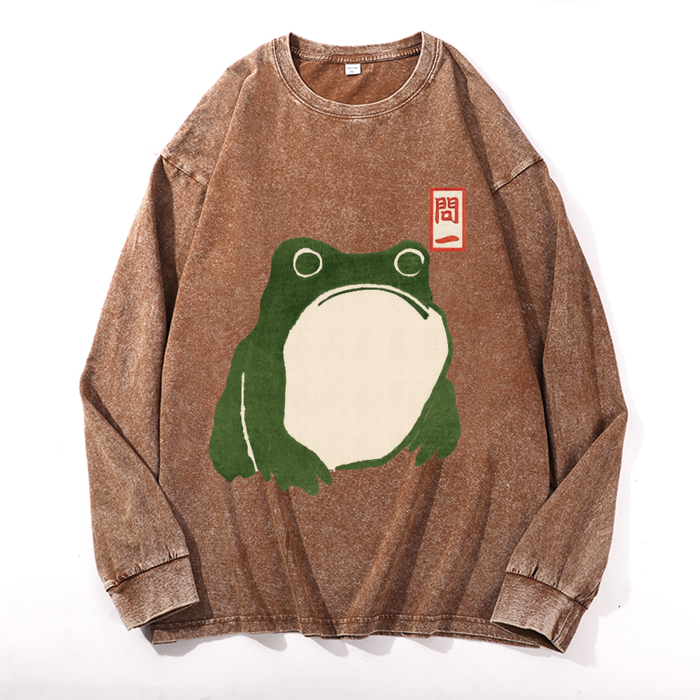 Matsumoto Hoji Cat Vintage Cotton Wash Crewneck Sweatshirt