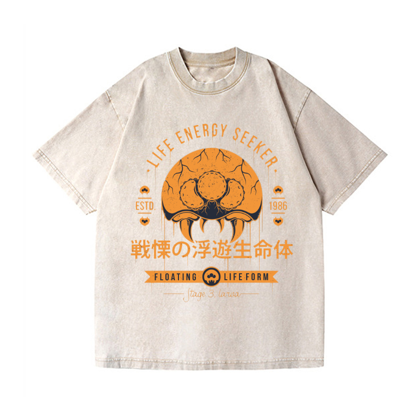 Life Energy Seeker Vintage Wash Japanese Design T-Shirt