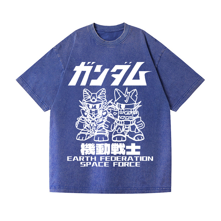 Gundam Cat Vintage Wash Japanese Design T-Shirt