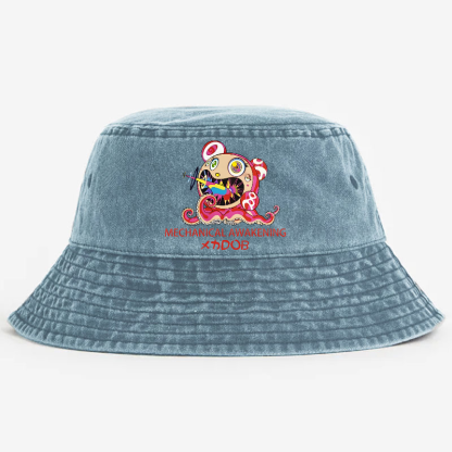 TM Sunflower Octopus Tokyo Japan Vintage 100% Cotton Bucket Hat