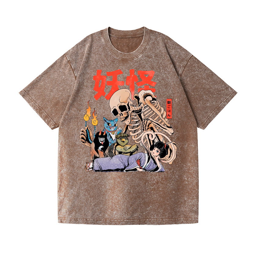 Yokai Japan Vintage Wash Japanese Design T-Shirt