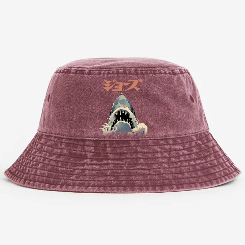 Jaws Ukiyoe Vintage 100% Cotton Bucket Hat