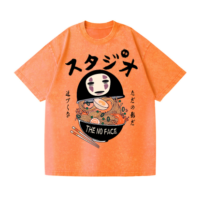 Ghibli No Face Kaonashi Ramen Vintage Wash Japanese Design T-Shirt