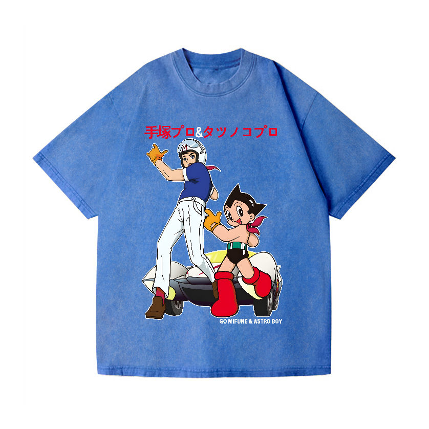Speed Racer Astro Boy Vintage Wash Japanese Design T-Shirt