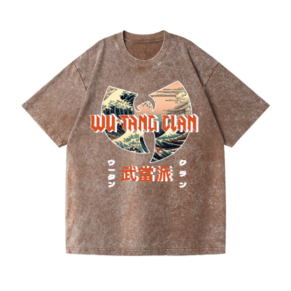 Wu-Tang Clan Ukiyoe Wave Vintage Wash Japanese Design T-Shirt