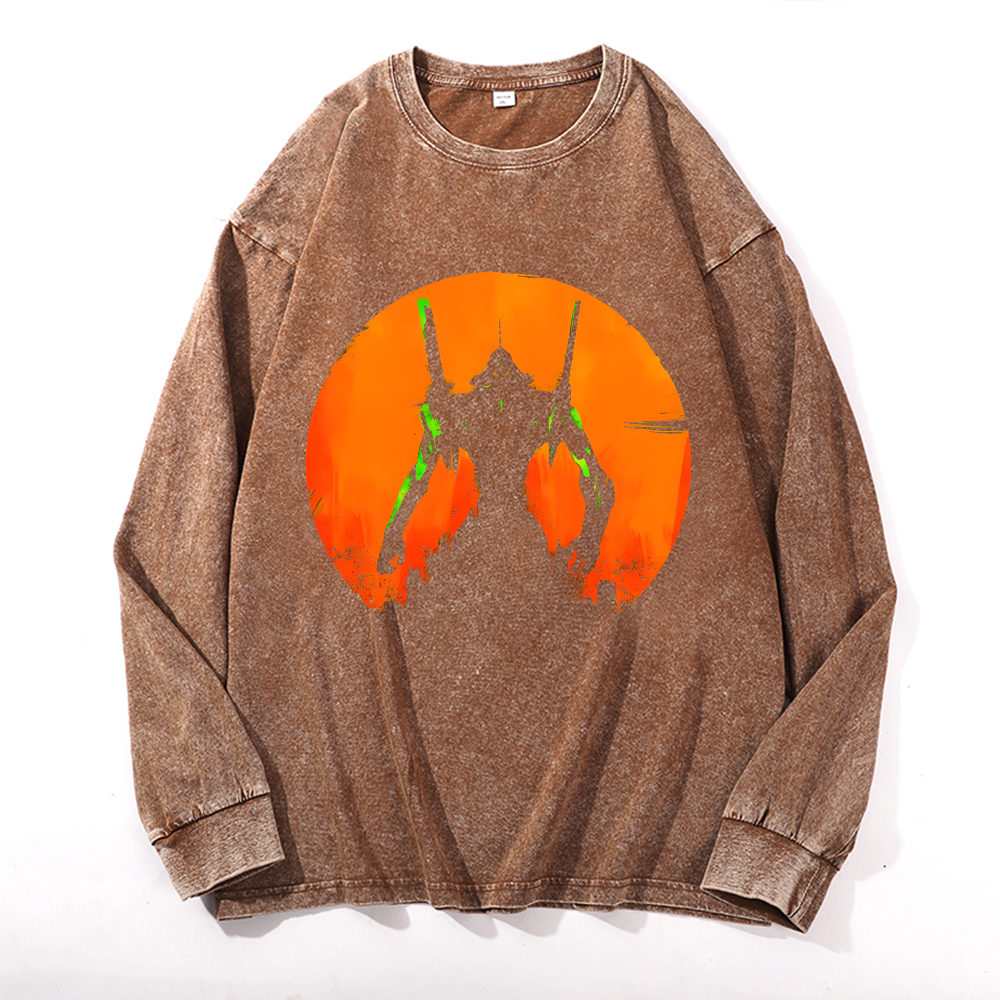 Evangelion Vintage Cotton Wash Crewneck Sweatshirt