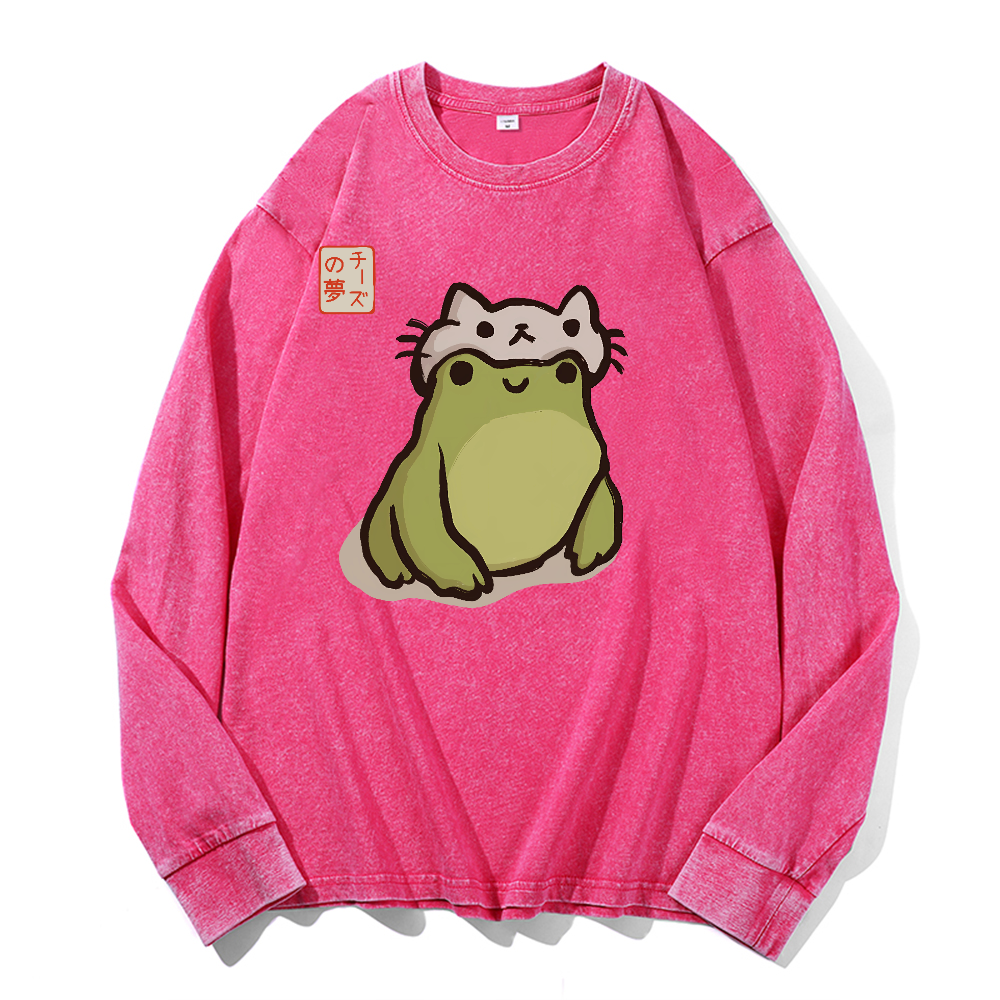 Matsumoto Hoji Frog Vintage Cotton Wash Crewneck Sweatshirt