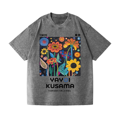 Yayoi Kusama Flower Vintage Wash Japanese Design T-Shirt