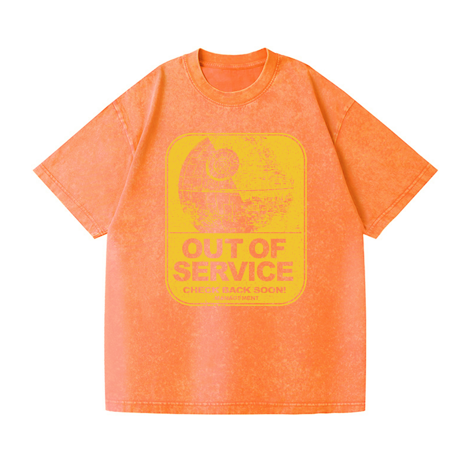 Death Star out of Service Star Wars Vintage Wash Japanese Design T-Shirt