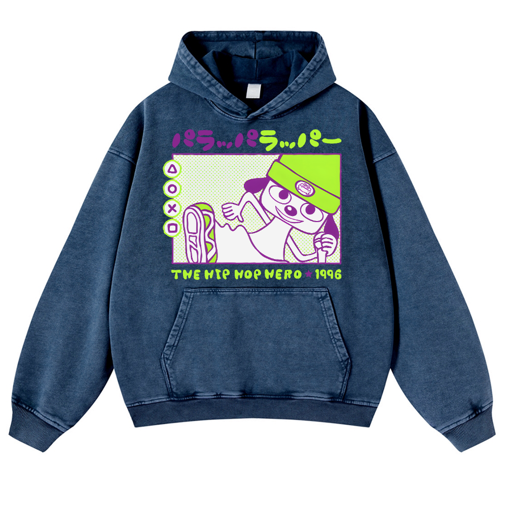 PaRappa the Rapper Vintage Washed Thick Cotton Hoodie