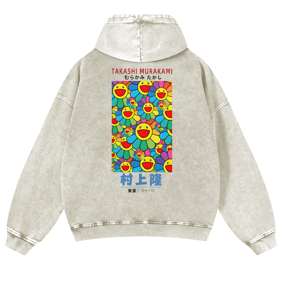 TM Sunflower Vintage Washed Cotton Back Art Hoodie