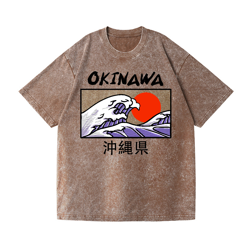Okinawa Katsushika Hokusai Vintage Wash Japanese Design T-Shirt