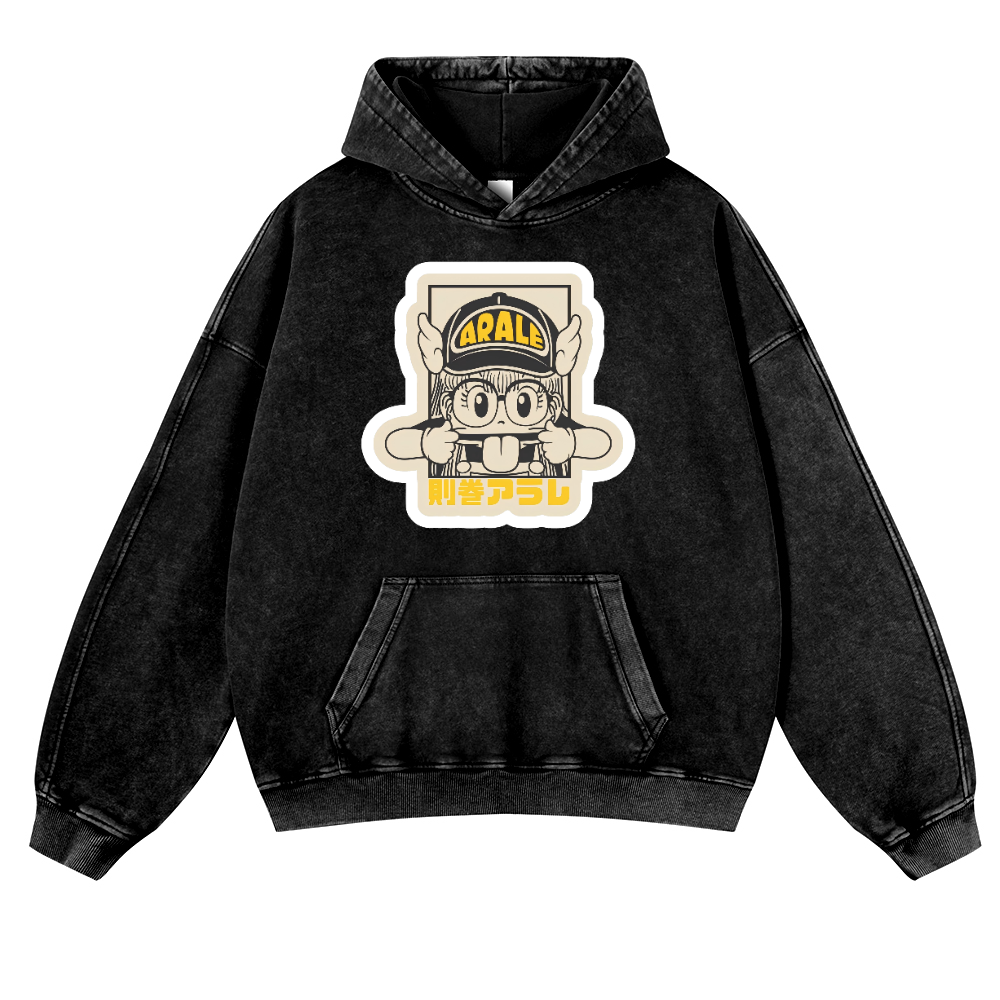 Arale Vintage Washed Thick Cotton Hoodie
